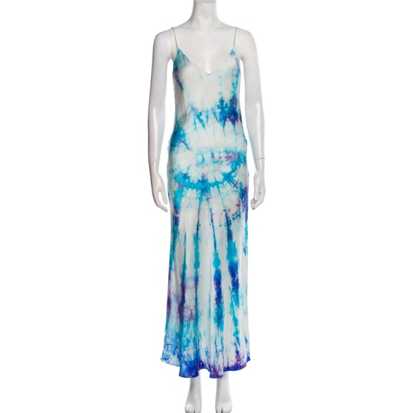 DANNIJO Blue and Purple Silk Tie-Dye Dress M - Picture 1 of 6